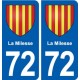 72 La Milesse blason autocollant plaque stickers ville