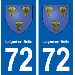 72 Laigné-en-Belin blason autocollant plaque stickers ville