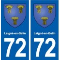 72 Laigné-en-Belin blason autocollant plaque stickers ville