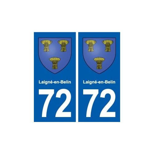 72 Laigné-en-Belin blason autocollant plaque stickers ville