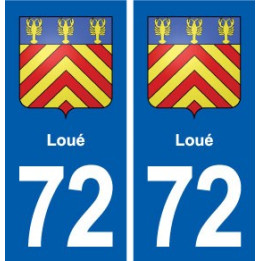 72 Loué blason autocollant plaque stickers ville
