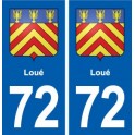 72 Loué blason autocollant plaque stickers ville