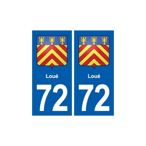 72 Loué blason autocollant plaque stickers ville