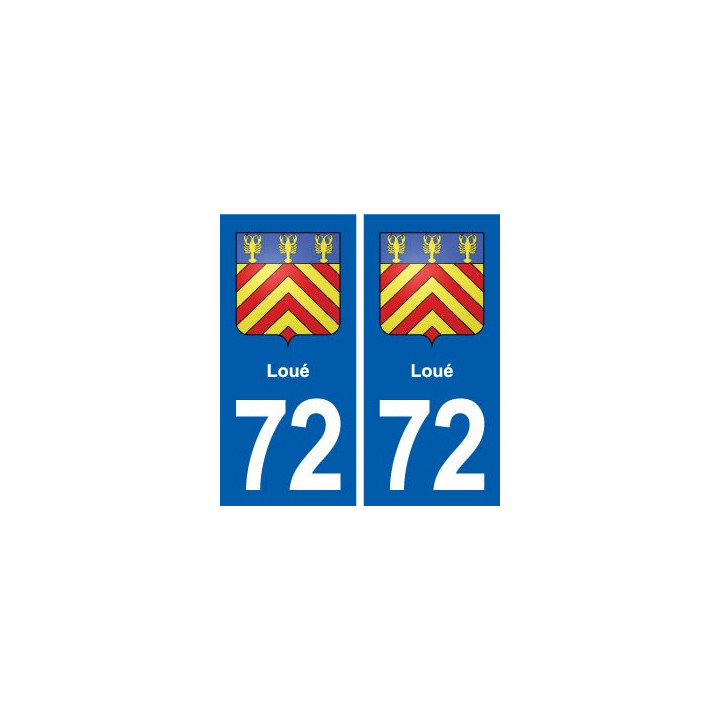 72 Loué blason autocollant plaque stickers ville