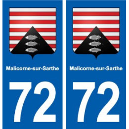 72 Malicorne-sur-Sarthe blason autocollant plaque stickers ville