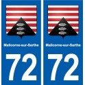 72 Malicorne-sur-Sarthe blason autocollant plaque stickers ville