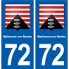 72 Malicorne-sur-Sarthe blason autocollant plaque stickers ville