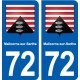 72 Malicorne-sur-Sarthe blason autocollant plaque stickers ville