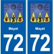 72 Mayet blason autocollant plaque stickers ville