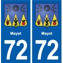 72 Mayet blason autocollant plaque stickers ville