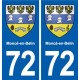 72 Moncé-en-Belin blason autocollant plaque stickers ville