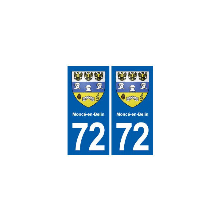 72 Moncé-en-Belin blason autocollant plaque stickers ville