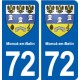 72 Moncé-en-Belin blason autocollant plaque stickers ville