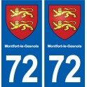 72 Montfort-le-Gesnois blason autocollant plaque stickers ville