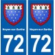 72 Noyen-sur-Sarthe, stemma adesivo piastra adesivi città