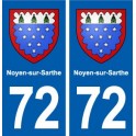 72 Noyen-sur-Sarthe blason autocollant plaque stickers ville