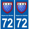 72 Noyen-sur-Sarthe, stemma adesivo piastra adesivi città