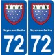 72 Noyen-sur-Sarthe blason autocollant plaque stickers ville