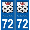 72 Parcé-sur-Sarthe blason autocollant plaque stickers ville