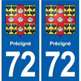 72 Précigné blason autocollant plaque stickers ville