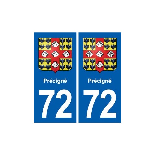 72 Précigné blason autocollant plaque stickers ville
