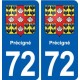 72 Précigné blason autocollant plaque stickers ville