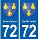 72 Saint-Calais blason autocollant plaque stickers ville
