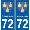 72 Saint-Calais blason autocollant plaque stickers ville