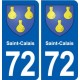 72 Saint-Calais blason autocollant plaque stickers ville
