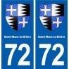 72 Saint-Mars-la-Brière blason autocollant plaque stickers ville