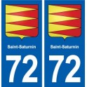 72 Saint-Saturnin blason autocollant plaque stickers ville
