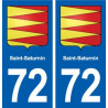 72 Saint-Saturnin blason autocollant plaque stickers ville