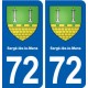 72 Sargé-lès-le-Mans blason autocollant plaque stickers ville