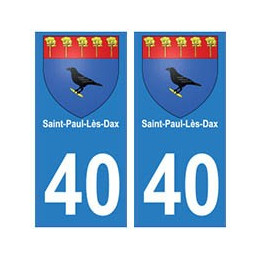40 Saint-Paul-Lès-Dax autocollant plaque blason armoiries stickers département ville