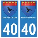 40 Saint-Paul-Lès-Dax autocollant plaque blason armoiries stickers département ville