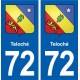 72 Teloché blason autocollant plaque stickers ville
