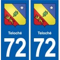 72 Teloché blason autocollant plaque stickers ville