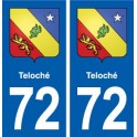 72 Teloché blason autocollant plaque stickers ville
