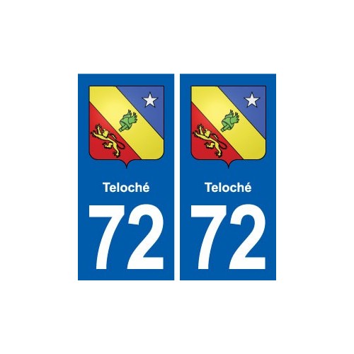 72 Teloché blason autocollant plaque stickers ville