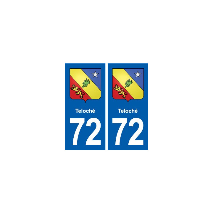 72 Teloché blason autocollant plaque stickers ville