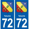 72 Teloché blason autocollant plaque stickers ville