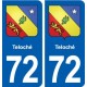 72 Teloché blason autocollant plaque stickers ville