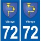 72 Vibraye blason autocollant plaque stickers ville