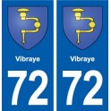 72 Vibraye blason autocollant plaque stickers ville