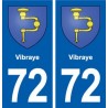 72 Vibraye blason autocollant plaque stickers ville
