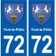 72 Yvré-le-Pôlin blason autocollant plaque stickers ville