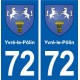 72 Yvré-le-Pôlin blason autocollant plaque stickers ville