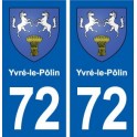 72 Yvré-le-Pôlin blason autocollant plaque stickers ville