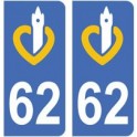 62 Pas-de-Calais placa etiqueta