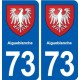 73 Aigueblanche blason autocollant plaque immatriculation ville